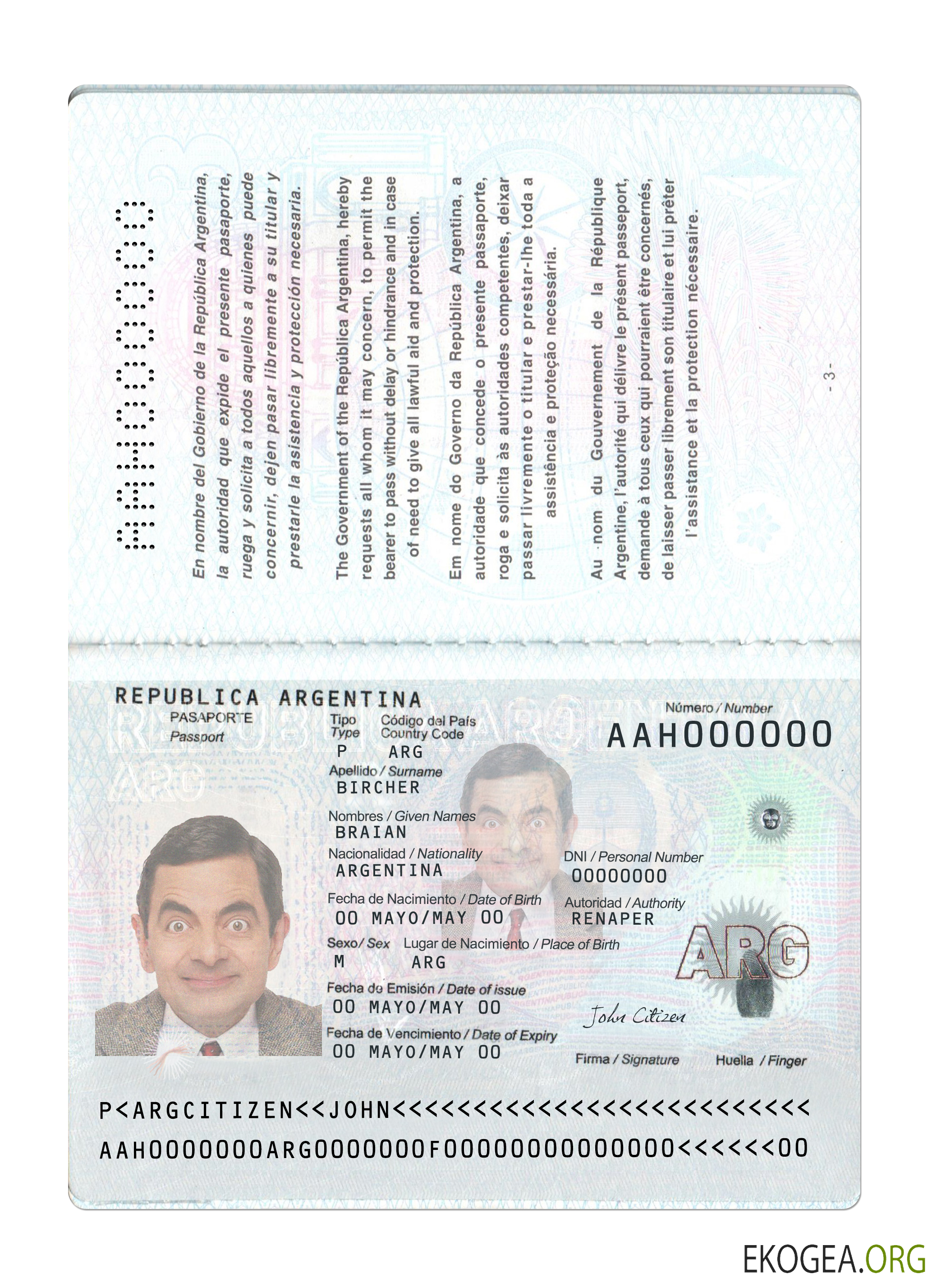 Nouveau passeport argentin 2022 présent